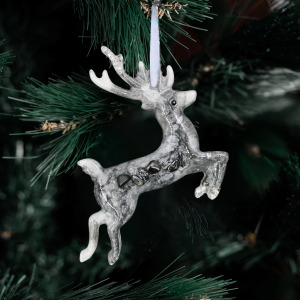 Christmas tree toy with rock crystal "Deer" from the Stories collection